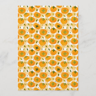 Cute Hand-Drawn Persimmons Seamless Pattern Invitation