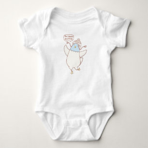 Cute hand drawn pigeon baby bodysuit