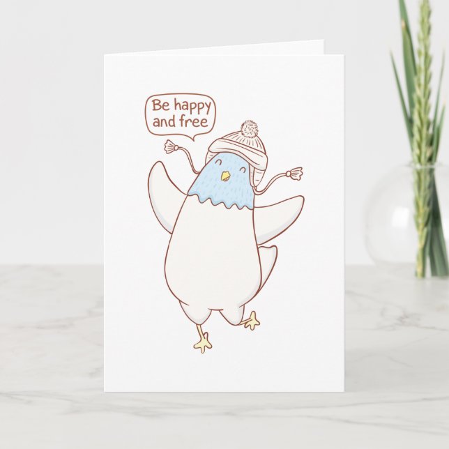 Cute hand drawn pigeon card (Front)