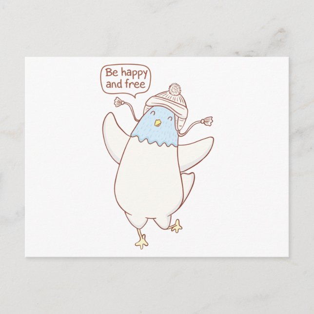 Cute hand drawn pigeon postcard (Front)