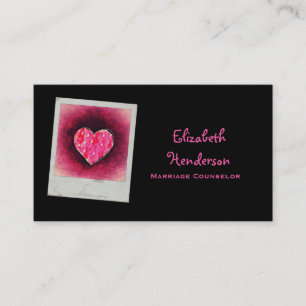 Cute Hand Drawn Pink Heart Business Card
