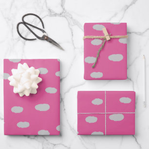 Cute Hand Drawn Polka Dot Pattern Wrapping Paper Sheet