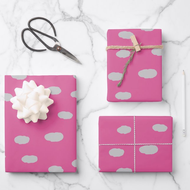 Cute Hand Drawn Polka Dot Pattern Wrapping Paper Sheet (Front)