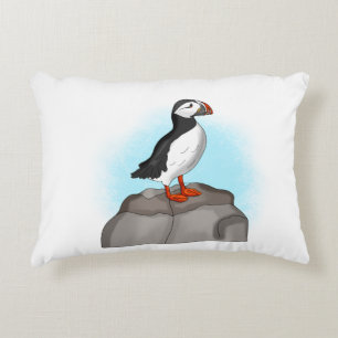 Cute Hand drawn Puffin Decorative Cushion