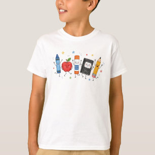 Cute Hand-Drawn School Supplies Squad T-Shirt