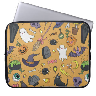 Cute hand drawn seamless patterns with cute hand d laptop sleeve
