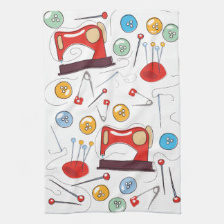Cute hand drawn Sewing Pattern Tea Towel