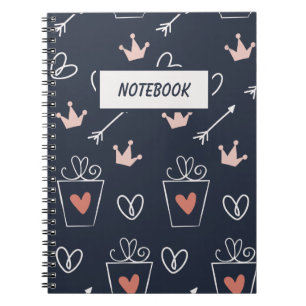 Cute Hand Drawn Shapes Pattern  Notebook