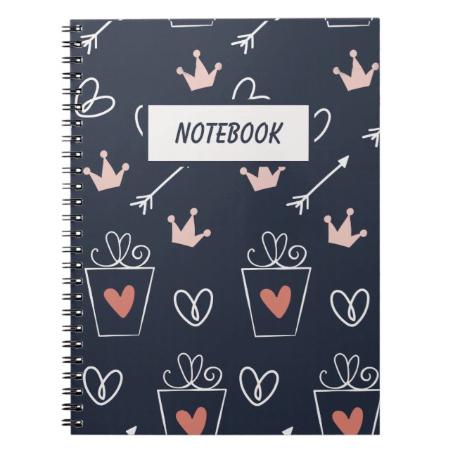 Cute Hand Drawn Shapes Pattern  Notebook (Front)