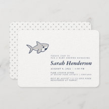 Cute Hand-Drawn Shark Baby Shower Invitation
