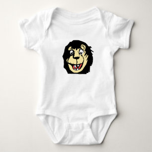 Cute Hand-Drawn Smiling Lion Character Baby Bodysuit