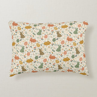 Cute Hand Drawn Spring Bunnies Accent Pillow