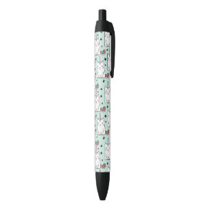 Cute Hand Drawn Unicorn Cat Pattern Black Ink Pen