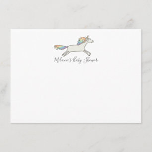 Cute Hand Drawn Unicorn Clean Custom Stationery Invitation