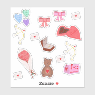 Cute Hand Drawn Valentine's Stickers