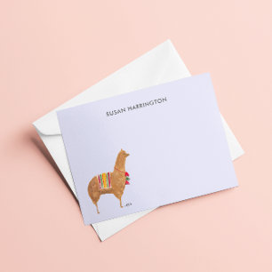 Cute Hand-Illustrated Llama Alpaca Personalised Card