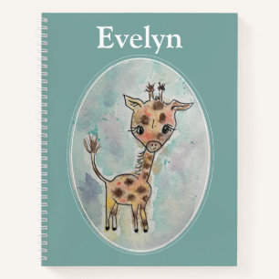 Cute Hand Painted Giraffe Customized Notebook