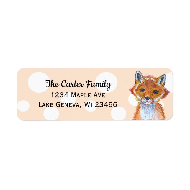 Cute hand painted watercolor fox polka dot (Front)