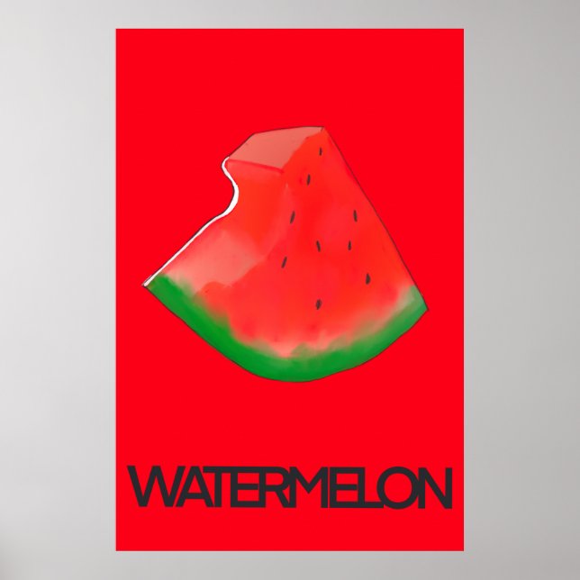 Cute Hand Painted Watermelon Poster (Front)