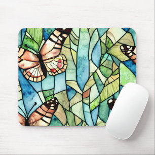 Cute hand sketch forest Greenery pattern Pretty Mouse Mat