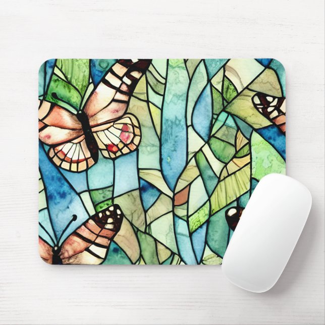 Cute hand sketch forest Greenery pattern Pretty Mouse Mat (With Mouse)