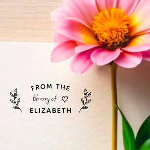 Cute Hand-Written Custom Book From The Library Rubber Stamp