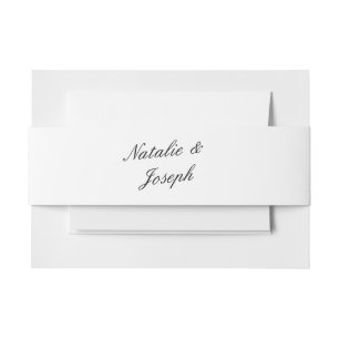 Cute Hand Written Funky Unique Modern Wedding  Invitation Belly Band