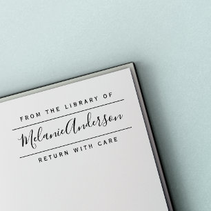 Cute Hand Written Name Simple From The Library Of Rubber Stamp