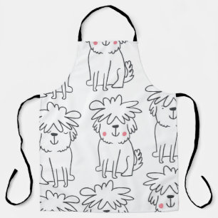 Cute handdrawn seamless pattern with cute doodle f apron