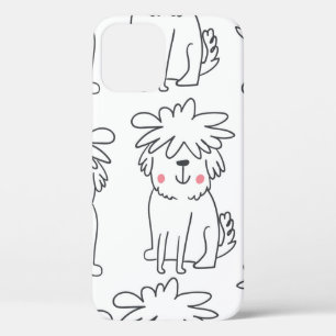 Cute handdrawn seamless pattern with cute doodle f iPhone 12 case
