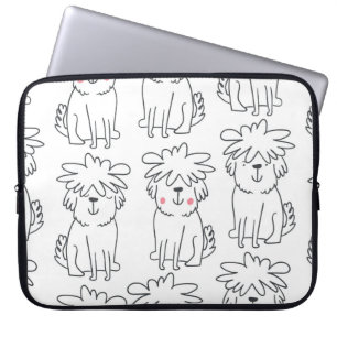 Cute handdrawn seamless pattern with cute doodle f laptop sleeve