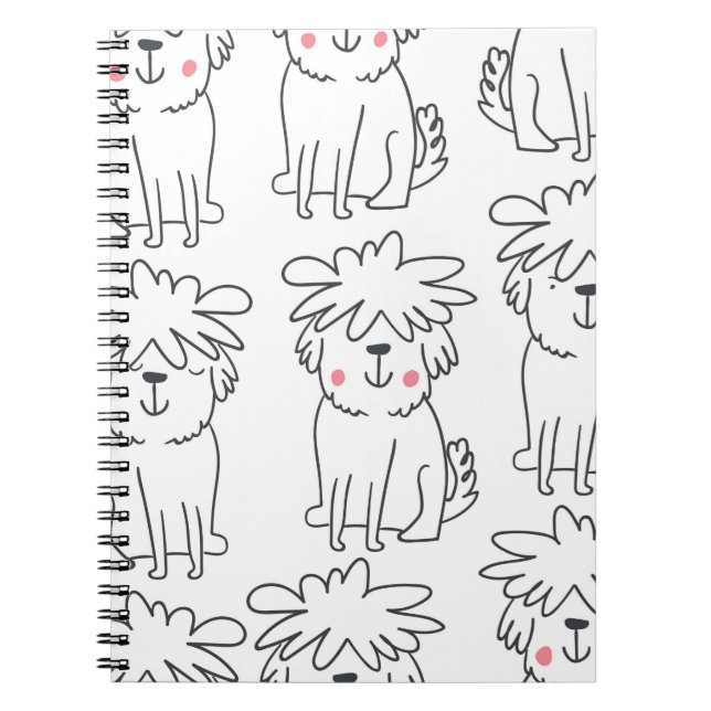 Cute handdrawn seamless pattern with cute doodle f notebook (Front)