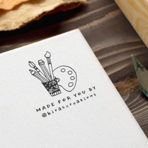 Cute Handmade Craft or Product Logo Made By Self-inking Stamp