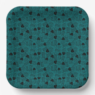 Cute handmade jelly fish pattern background paper plate