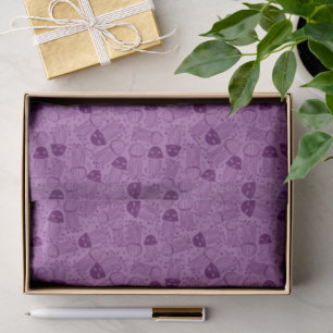 Cute handmade jelly fish pattern purple background tissue paper