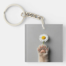 cute hand's cat keychain
