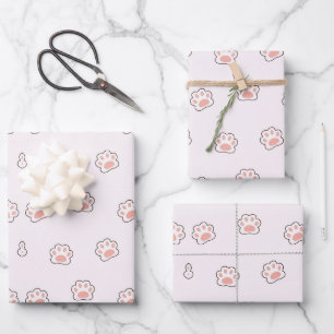 CUTE HAND'S DOG WRAPPING PAPER SHEET