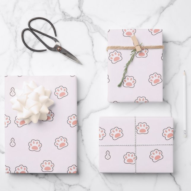 CUTE HAND'S DOG WRAPPING PAPER SHEET (Front)