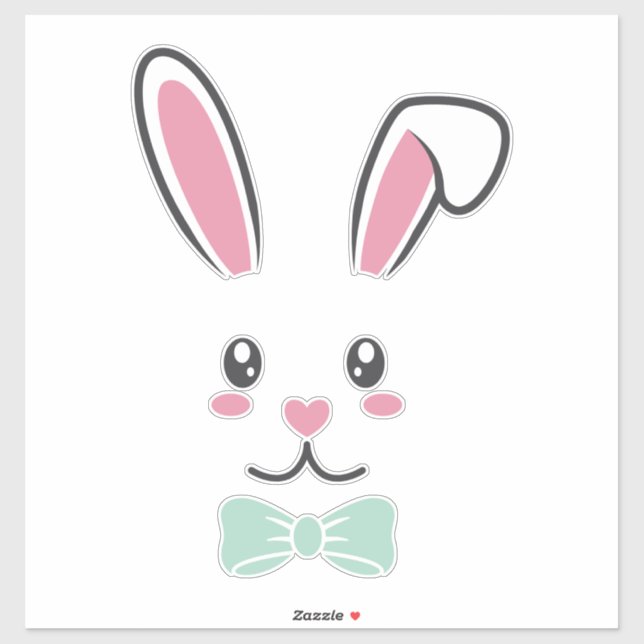 Cute Handsome Easter Bunny Ears Face Happy Easter (Sheet)