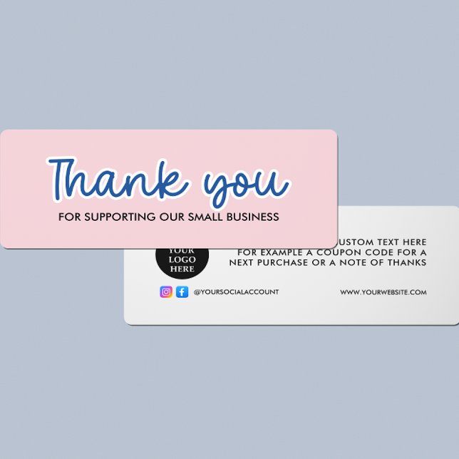 Cute Handwritten Business Thank you for your order Mini Business Card (Creator Uploaded)