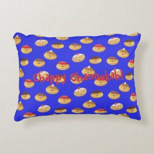 Cute Hannukah doughnut patterned  Decorative Cushion