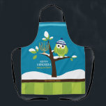 Cute Hanukkah Owl & Menorah in Snowy Tree Colourfu Apron<br><div class="desc">This Cute, Colourful Hanukkah Owl & Menorah in a Snowy Tree is totally fun! The Colourful Cartoon style will delight kids of all ages, Apron is designed to make people smile. Includes the words "Light up the Night" and space for your name. All text can be easily changed or deleted....</div>