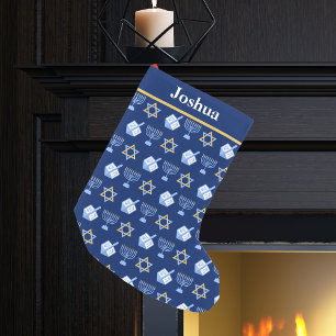 Cute Hanukkah Pattern Small Christmas Stocking