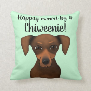 Cute Happily Owned Chiweenie Chihuahua Dachshund Cushion