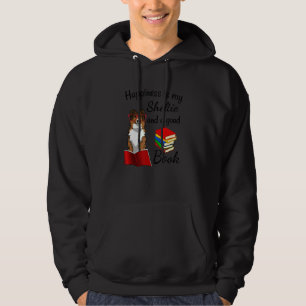 Cute Happiness Is Sheltie And Books Sheltie Mum Hoodie