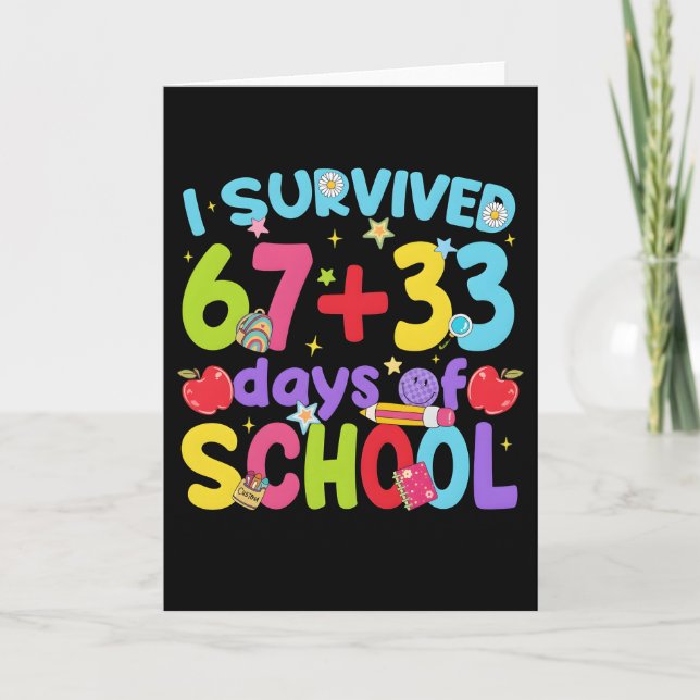 Cute happy 100 days of school first day of school card (Front)