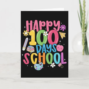 Cute happy 100 days of school first day of school card