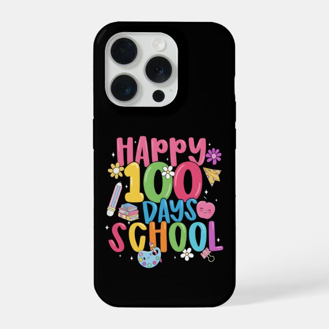 Cute happy 100 days of school first day of school iPhone case (Back)