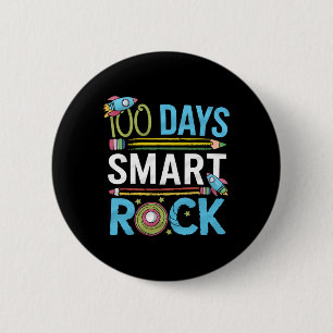 Cute Happy 100 Days Of School Smarter Smart Rock K 6 Cm Round Badge