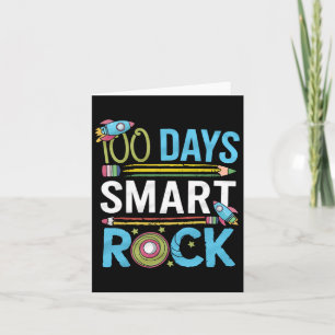 Cute Happy 100 Days Of School Smarter Smart Rock K Card